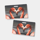 Badge Flamant de la Saint-Valentin (Avant & arrière)