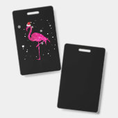 Badge Flamant rose de Noël essentiel (Avant & arrière)