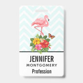 Badge Flamant rose & Hibiscus tropical Fancy (Arrière)