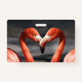 Badge Flamant rose Valentine (Dos)