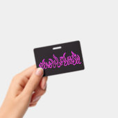 Badge Flammes de feu violet rose contour de feu (Manuel / portable)