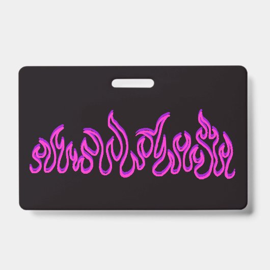 Badge Flammes de feu violet rose contour de feu (Avant)