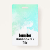 Badge Flèches Abstraites vert et bleu (Dos)