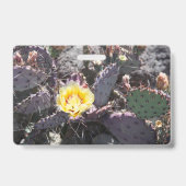 Badge Fleur de cactus jaune au printemps (Arrière)