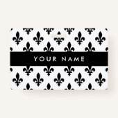 Badge Fleur de Lis Motif, française, royale, noire (Devant)