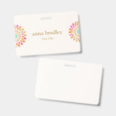 Badge Fleur de Lotus Florale colorée (Recto et verso)