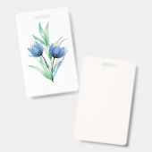 Badge Fleur de tulipe bleue (Avant & arrière)