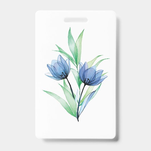 Badge Fleur de tulipe bleue (Avant)