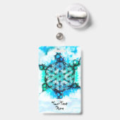 Badge Fleur de Vie - Voies Colorées 3 (Arrière avec rétractable)