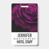 Badge Fleur gothique de rose violet-rouge (Back)