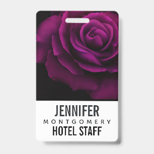 Badge Fleur gothique de rose violet-rouge