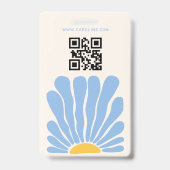 Badge Fleur groovy rétro boho entreprise (Arrière)