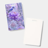 Badge Fleur Oiseau Violet (Avant & arrière)