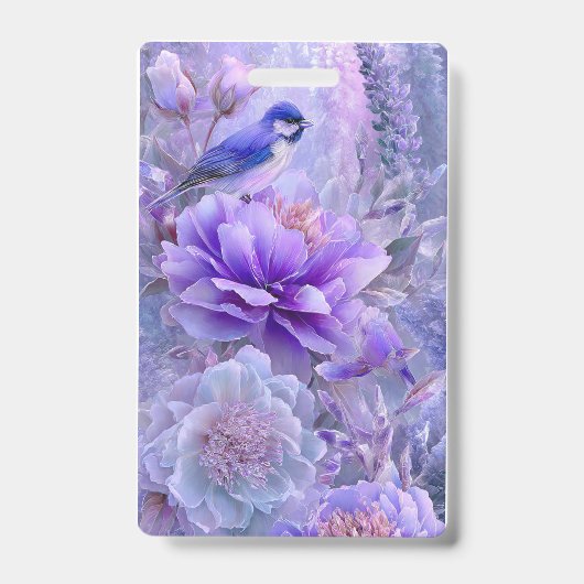 Badge Fleur Oiseau Violet (Avant)