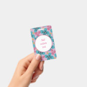 Badge Fleur personnalisée rose nom mère (Manuel / portable)
