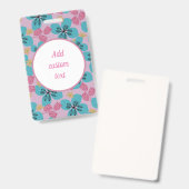 Badge Fleur personnalisée rose nom mère (Avant & arrière)