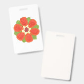 Badge Fleur Pointillée en Plastique (Avant & arrière)
