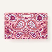 Badge Fleurs de design rose vif Paisley Tear Drop (Dos)