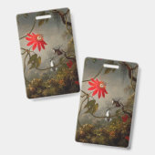 Badge Fleurs de passion avec tête de colibris (Avant & arrière)