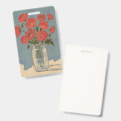 Badge Fleurs de pavot (Avant & arrière)
