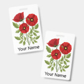 Badge Fleurs de pavot en fleurs joyeuses d'été (Avant & arrière)