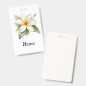 Badge Fleurs de Plumeria | Élégance Tropicale (Avant & arrière)