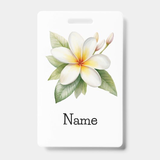 Badge Fleurs de Plumeria | Élégance Tropicale (Avant)