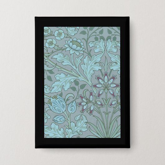 Badge Fleurs décoratives bleu pastel (Recto)