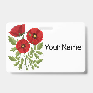 Badge Fleurs d'été joyeuses de pavot en fleurs