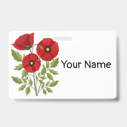 Badge Fleurs d'été joyeuses de pavot en fleurs (Avant)