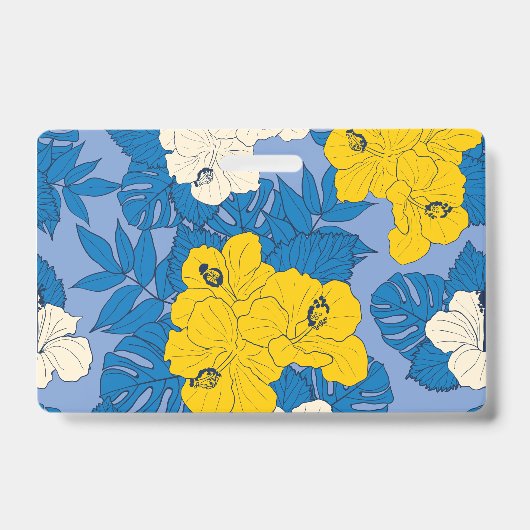 Badge Fleurs et feuilles d'Hibiscus (Avant)