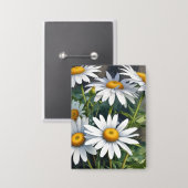 Badge Fleurs et marguerites Elégante aquarelle (Recto/Verso)