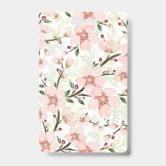 Badge Fleurs roses (Face)