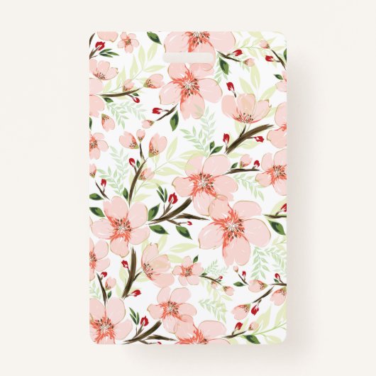 Badge Fleurs roses (Devant)