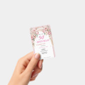 Badge Fleurs roses mignonnes Anniversaire (Manuel / portable)