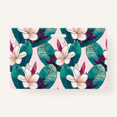 Badge Fleurs tropicales à la mode du feuillage vert (Dos)