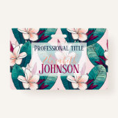 Badge Fleurs tropicales à la mode du feuillage vert (Devant)