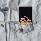 Badge Fleurs tropicales et design de flamants roses (Insitu)