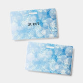 Badge Flocons de Noël bleus     (Avant & arrière)