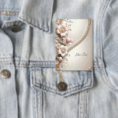 Badge Floral and Pearl Embellishments Button (Insitu)