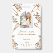 Badge Floral Baking Utensils Bakery Logo Employee Photo (Front)