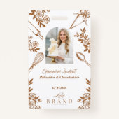 Badge Floral Baking Utensils Bakery Logo Employee Photo (Devant)