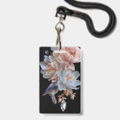 Badge Floral Colibri (Avant avec lanière)