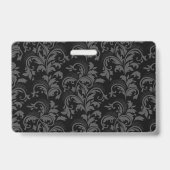 Badge Floral Élégant Noir (Arrière)
