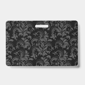 Badge Floral Élégant Noir