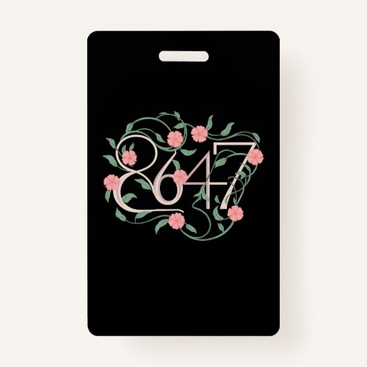 Badge Floral Subtle Anti Trump 8647 86 47 Boho (Devant)