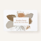 Badge floral tropical Boho en terre cuite (Devant)