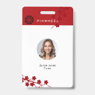 Badge Flore rouge gras
