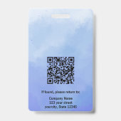 Badge Fond aquarelle Bureau professionnel (Arrière)