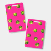 Badge Fond de pastèque rose (Avant & arrière)